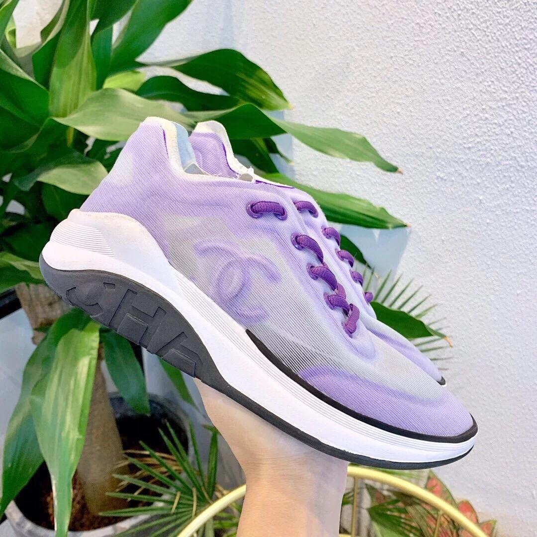 lavender chanel sneakers