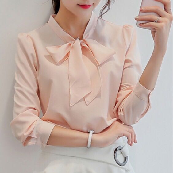 chiffon bow tie blouse