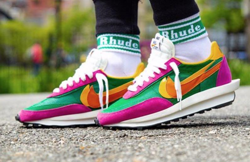 nike ld waffle sacai green purple