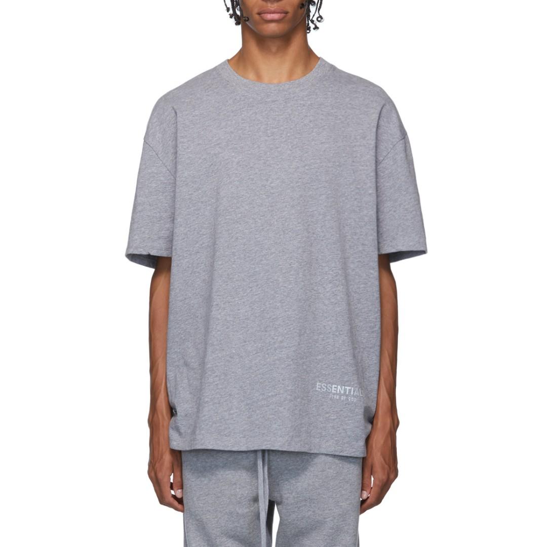 *Last piece* FOG Essentials FW19 Gray 3M reflective logo tee, Men's