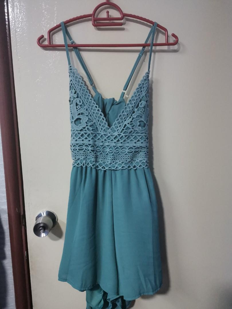 Green Romper (Category: Rompers) located in Kuala Lumpur. Submitted by llshin (Listing ID 251198321, Image 1). Description: Brand new with no tag as I have cut the tag in order to wash the romper..Never wear before cz too loose for me..And too sexy West Malaysia: 8 East Malaysia: 10.