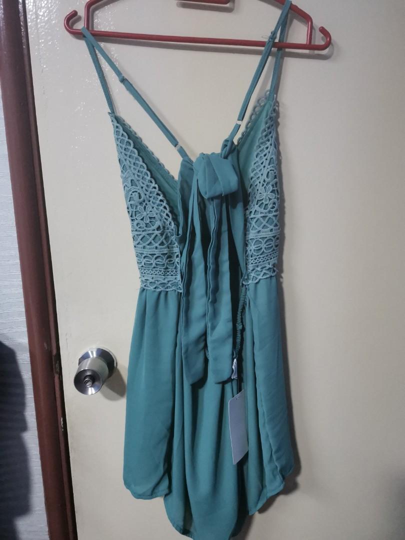 Green Romper (Category: Rompers) located in Kuala Lumpur. Submitted by llshin (Listing ID 251198321, Image 2). Description: Brand new with no tag as I have cut the tag in order to wash the romper..Never wear before cz too loose for me..And too sexy West Malaysia: 8 East Malaysia: 10.