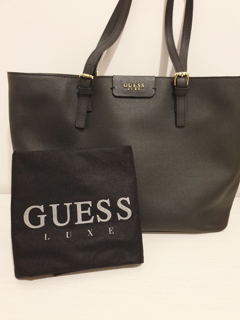 GUESS Large Leather Tote Bag, Women's Fashion, Bags & Wallets, Tote ...