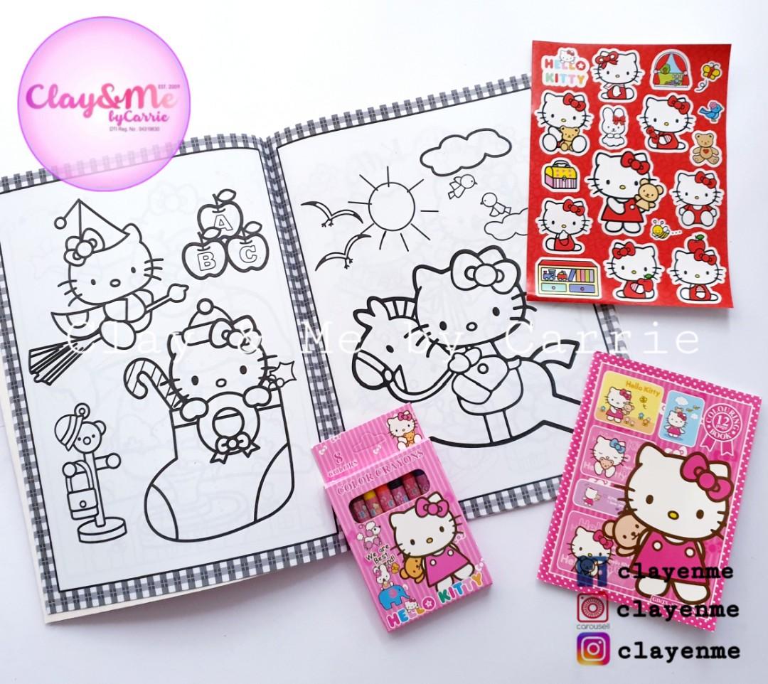 Hello Kitty Coloring set (Crayons, 2pc Coloring books, sticker ...