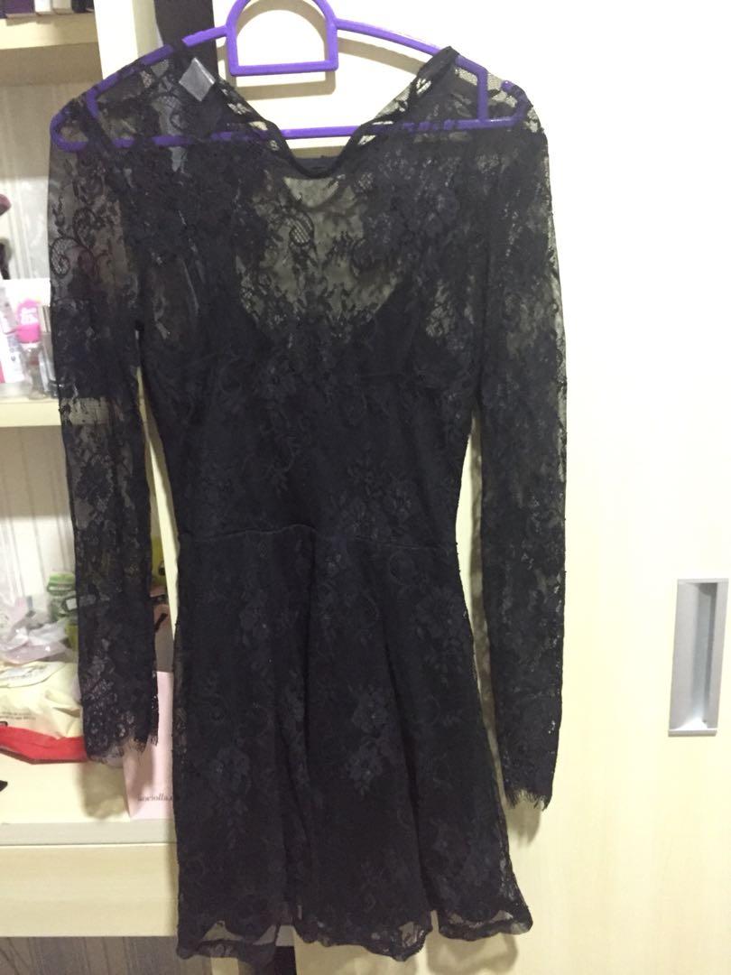 h&m long sleeve lace dress