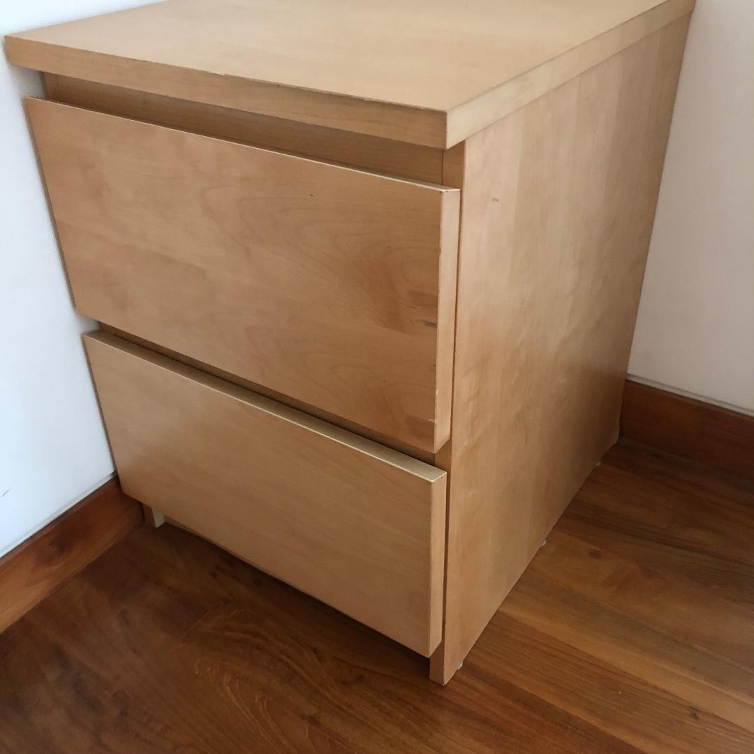 Ikea Malm 2 Drawer Chest Bedside Table Furniture Shelves