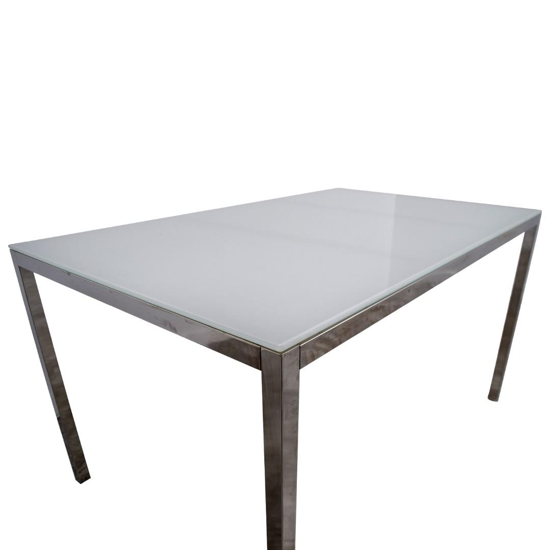 Ikea White Glass Top Dining Table Furniture Tables Chairs On Carousell