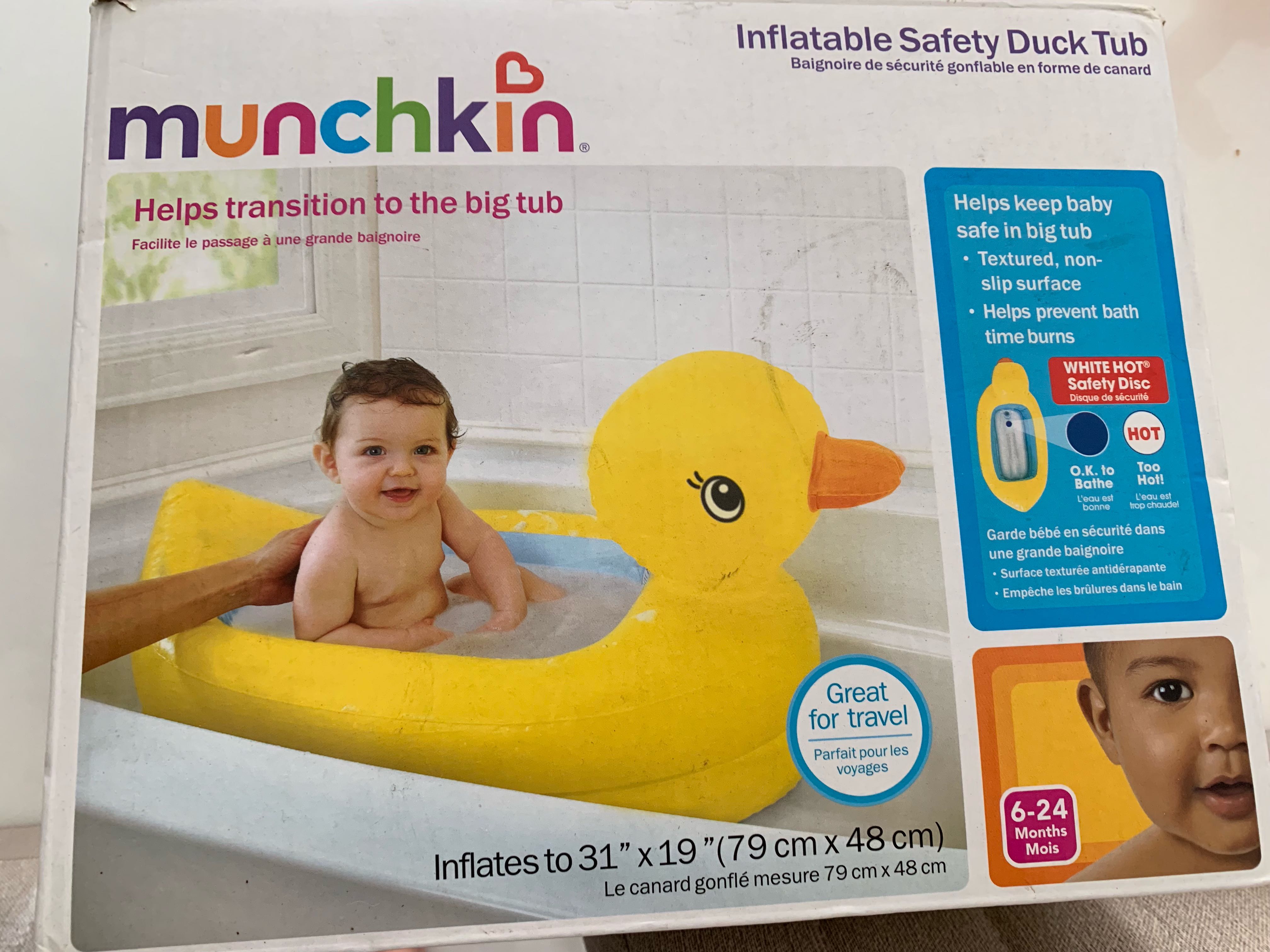 Inflatable Safety Duck Tub Munchkin, Babies & Kids, Infant Playtime