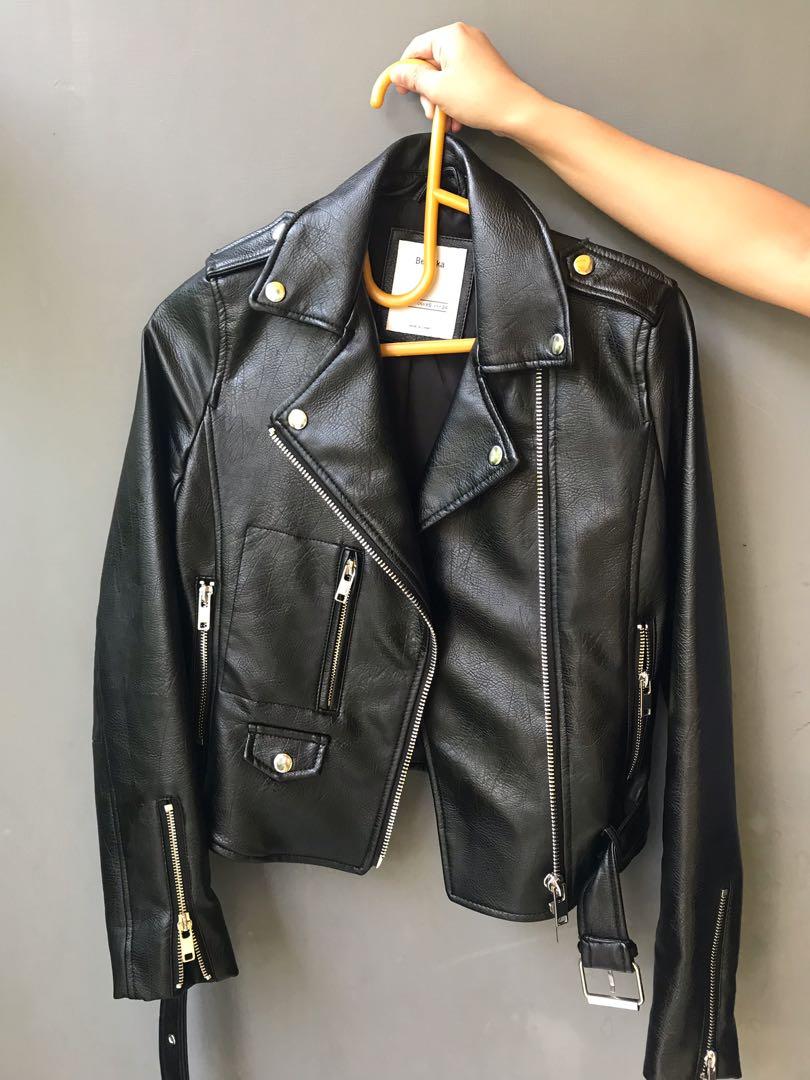 leather jacket bershka