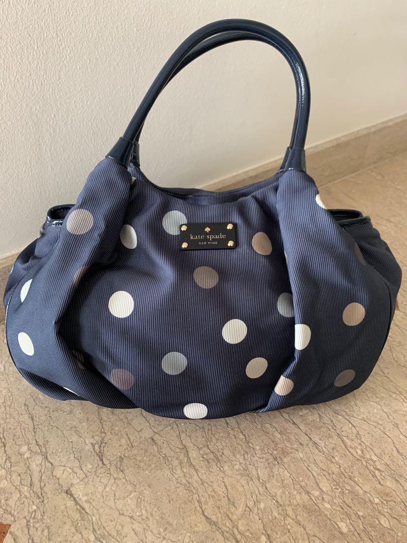 Kate Spade Navy Polka Dots Tote Bag Women S Fashion Bags
