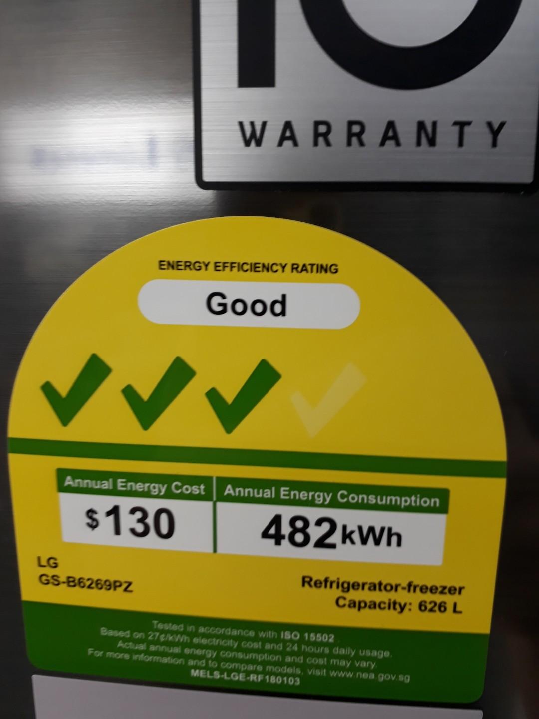 Lg side by side Refrigerator fridge GSB6269PZ ( NET626L ), TV & Home