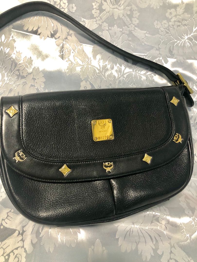 mcm black handbag