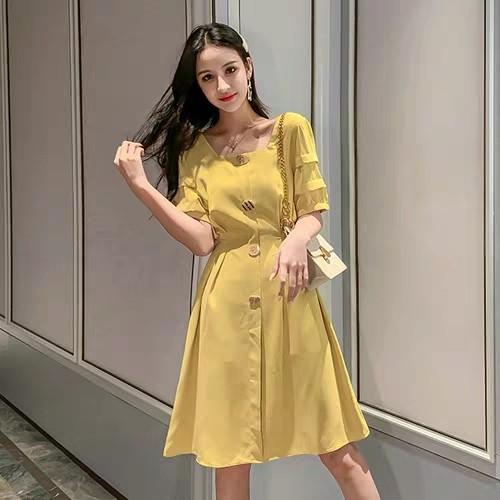 Korean top yellow dress