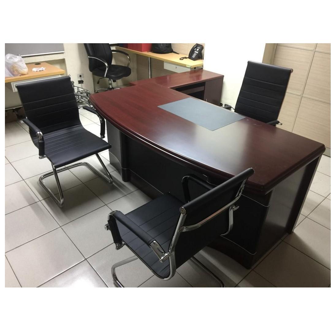 Office executive table and chairs elegant, Furniture & Home Living ...