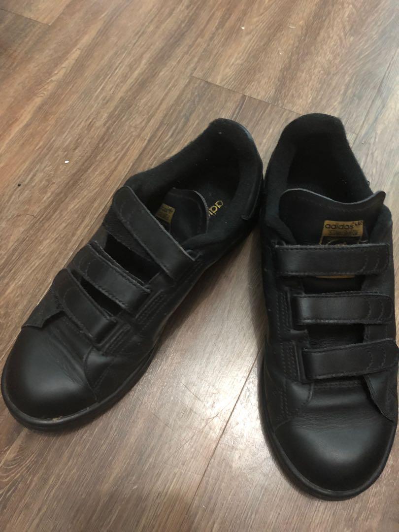 adidas velcro black trainers