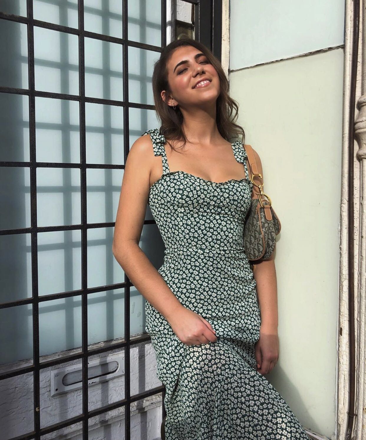 reformation green daisy dress Silk Reformation Green Flower Dress REFORMATION Reya Tea Garden Floral Green Cowl Neck Maxi Dress House