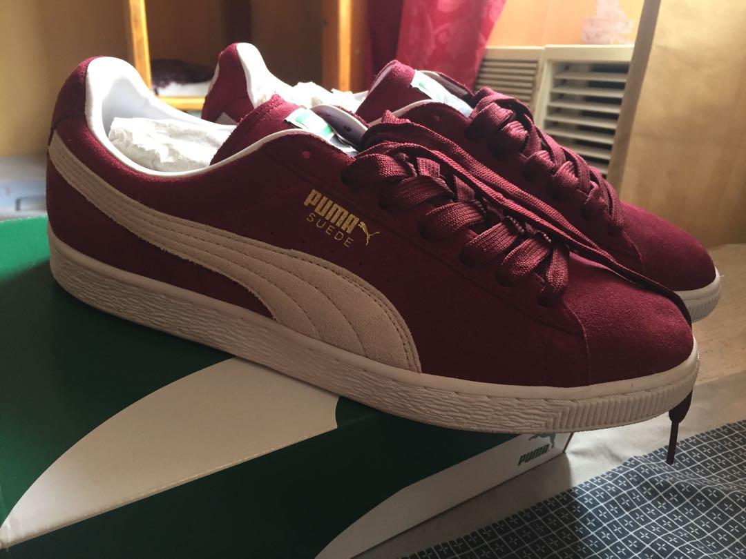 puma suede maroon mens