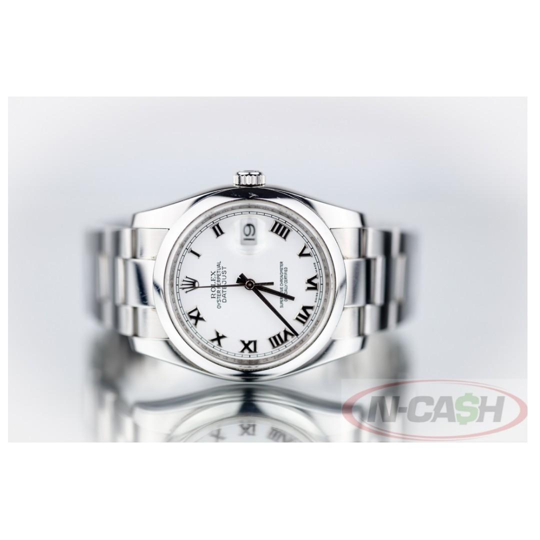 Rolex Men's Datejust 36mm (Category: Luxury Watches) located in Quezon City. Submitted by luxury_by_n-cash (Listing ID 251189595, Image 1). Description: N-CASH Watch Pawnshop Philippines "Instant Cash for Rolex and Other Swiss Watches" http://bit.ly/2FtK1G5 Rolex Men’s Datejust 36 in Steel Ref. 116200 36mm steel case White dial with Roman markers Engraved rehaut Appearance is around 9.8 out of 10. Still like new. Purchased at local Rolex AD back 