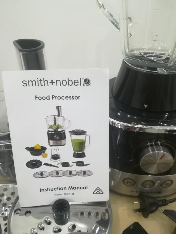 Smith & Nobel Stainless Steel Food Processor 1000W Blender Jug, TV