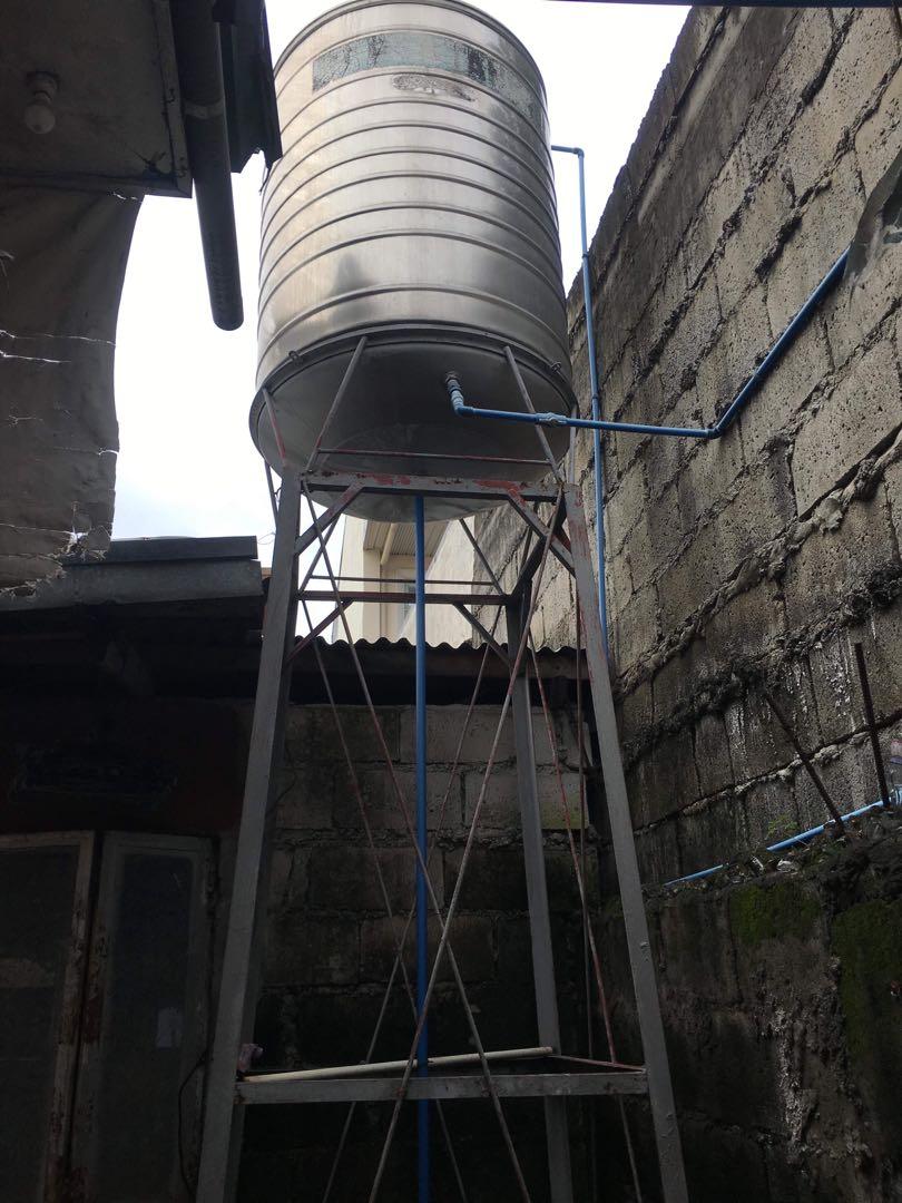 Stainless Steel Overhead Water Tank 1000l Including Steel Stand 4 Strands Support 09156748075 Construction Industrial Industrial Equipment On Carousell