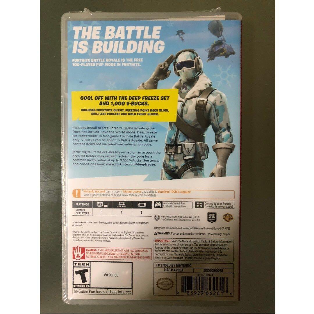 Fortnite deep freeze bundle nintendo switch code store