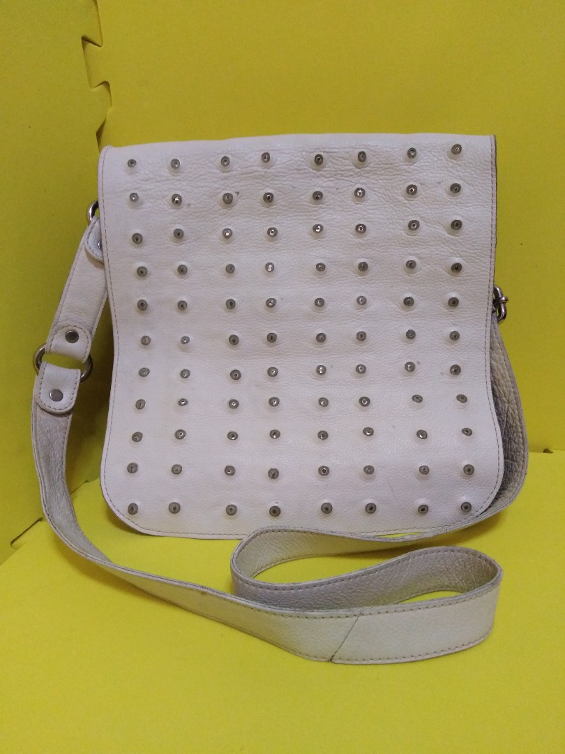 White Leather Sling Bag on Carousell