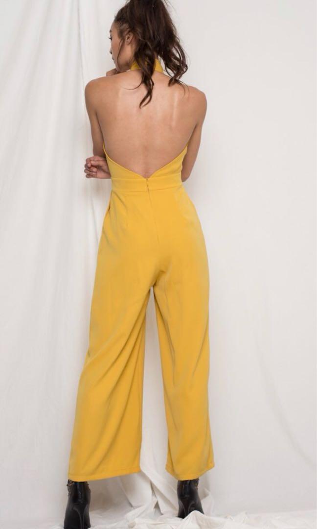 Canary yellow jumpsuit sales