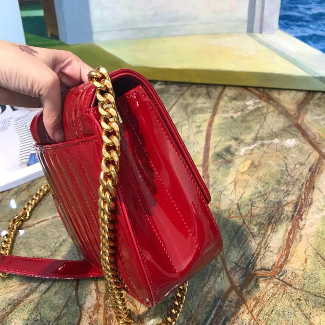 Saint Laurent Glossy Leather Wallet on a Chain
