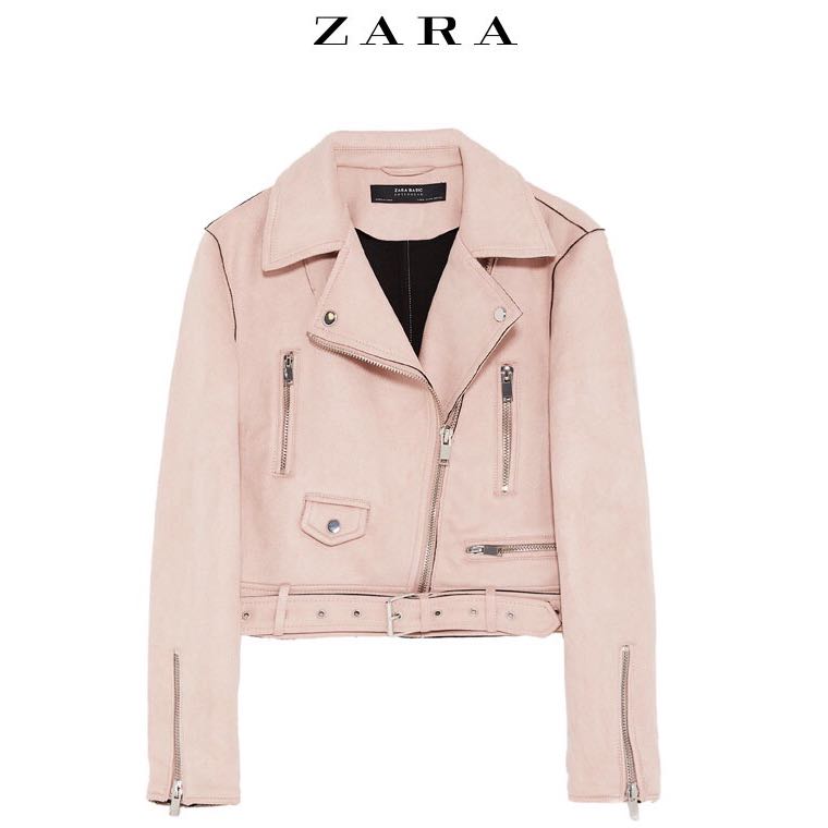 Pink moto jacket zara 2025
