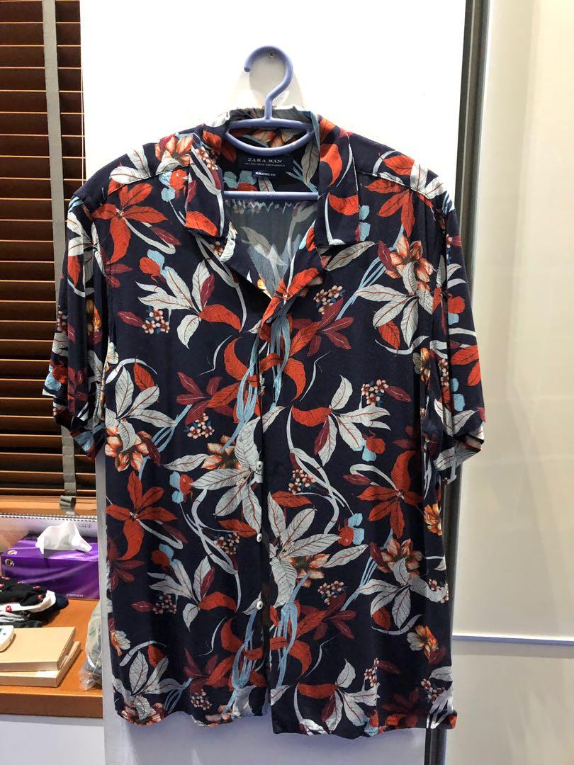 zara man hawaiian shirt