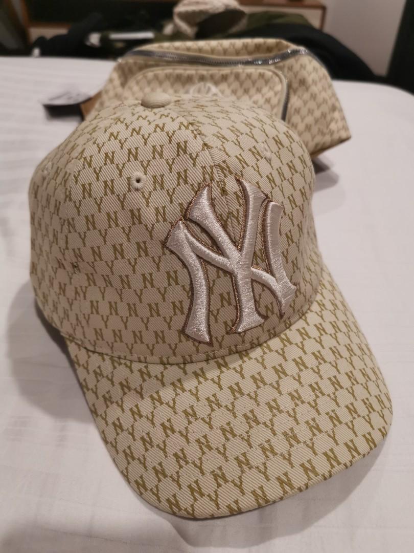 100 Authentic MLB New York Yankees MLB Monogram Curve Adjustable