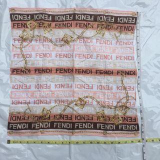 PO Fendi Spell Out Name All Over Chain Design Pink Brown White Handkerchief