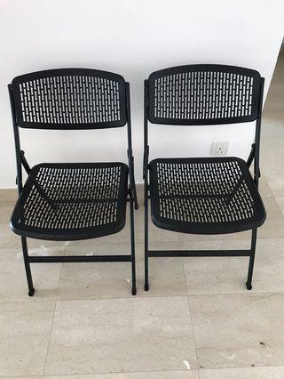Black foldable chairs