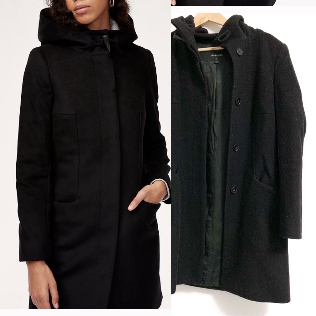 Aritzia babaton pearce coat cashmere and wool blend black coat