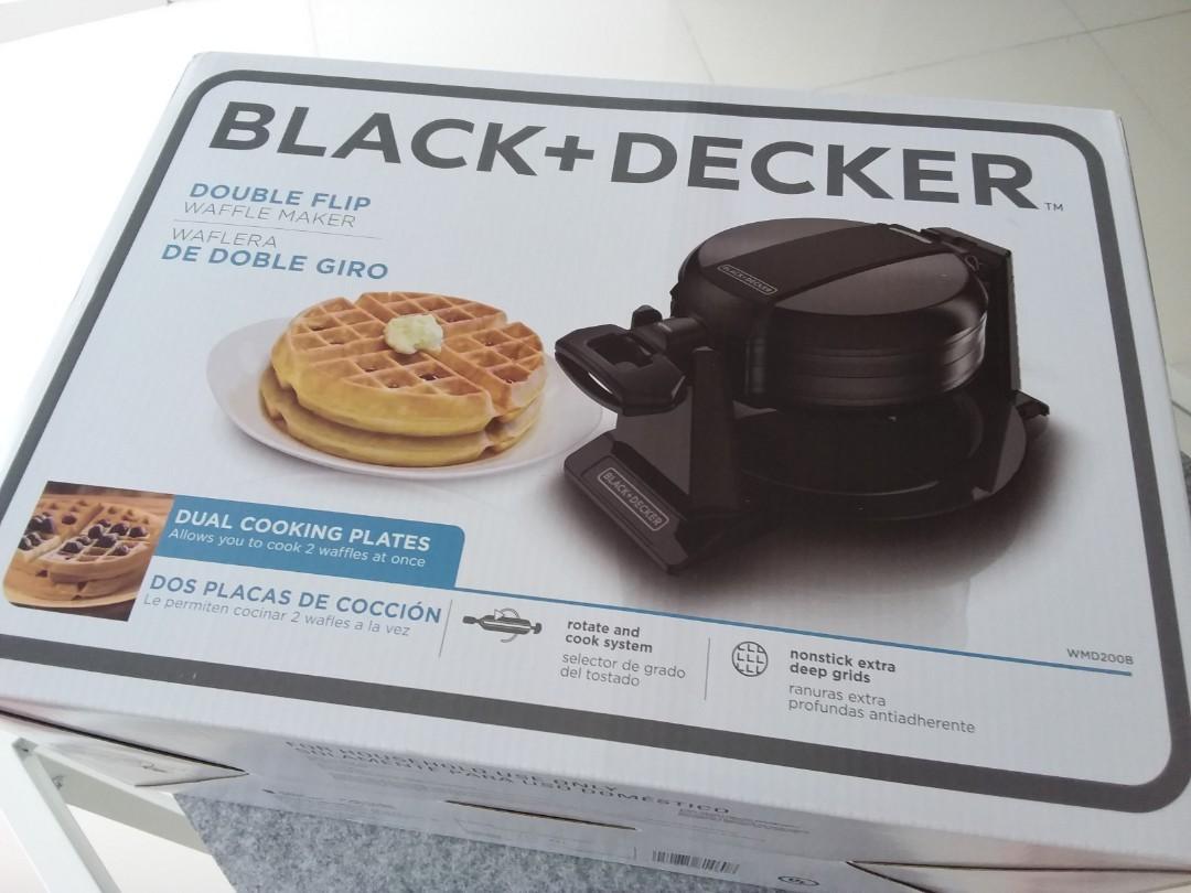 Black Decker Waffle Double Maker, TV & Home Appliances, Kitchen