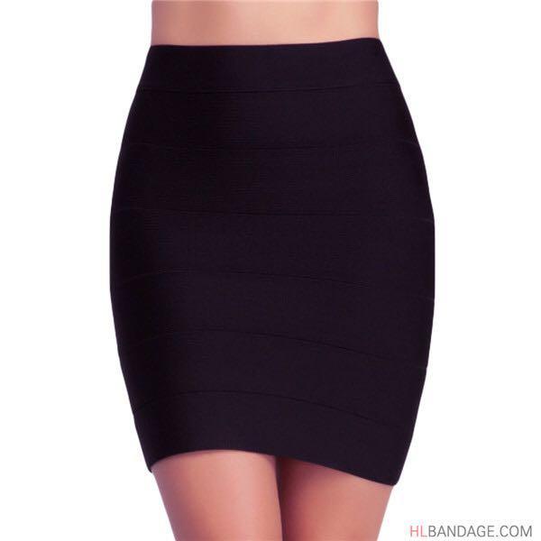 plain black knee length skirt