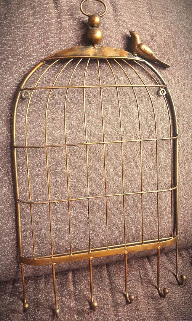 Vintage Gold Bird Cage Display, Furniture & Home Living, Home Decor