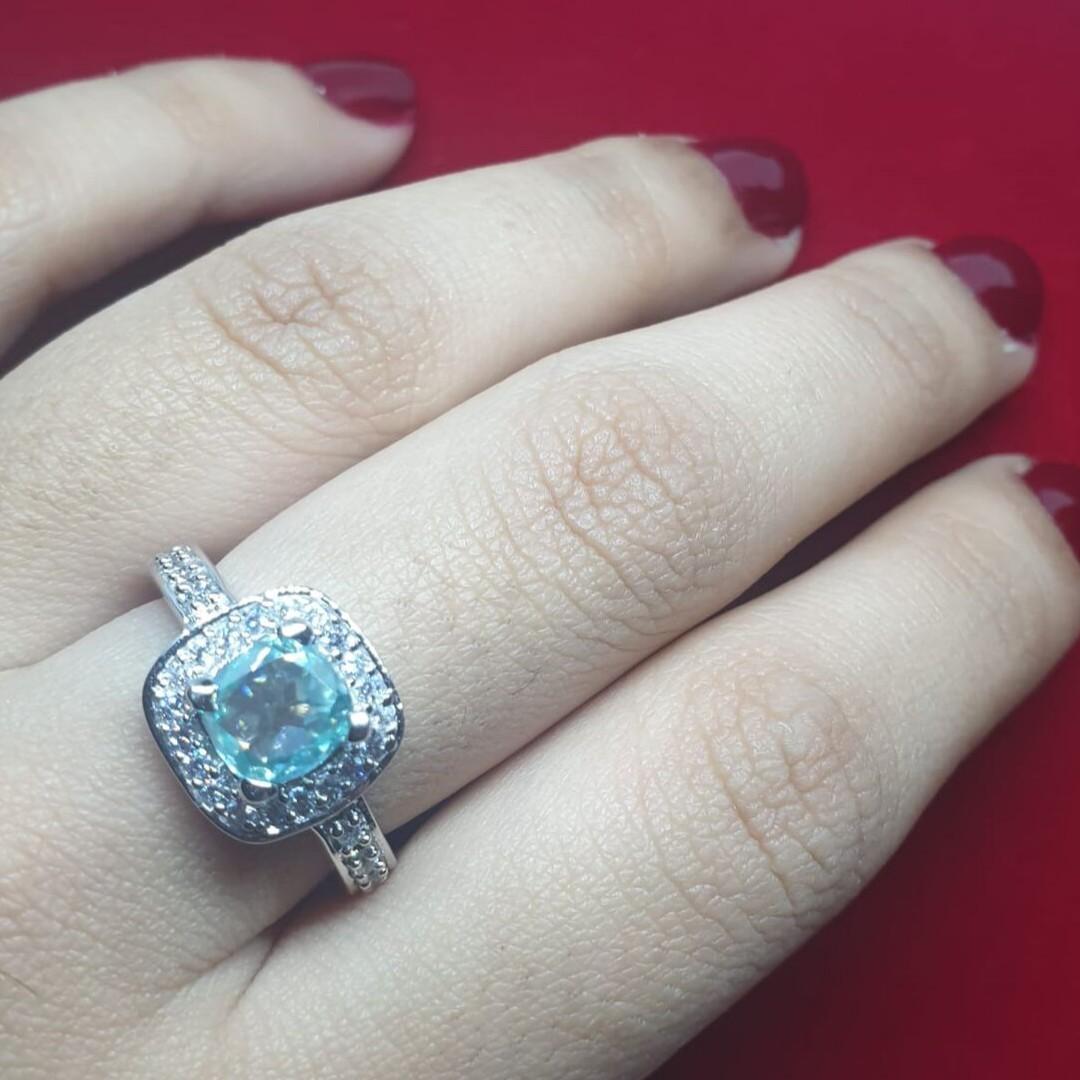 Captivating Natural Ice Blue Moissanite American Diamond Silver