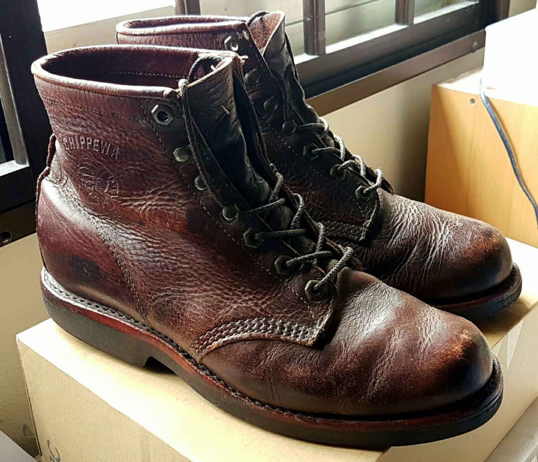 Chippewa Apache Lace Up Derby 20065 6 Brown Burnished