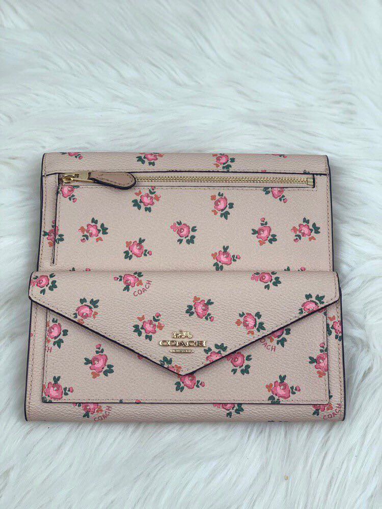 Coach soft wallet with floral bloom print clearance