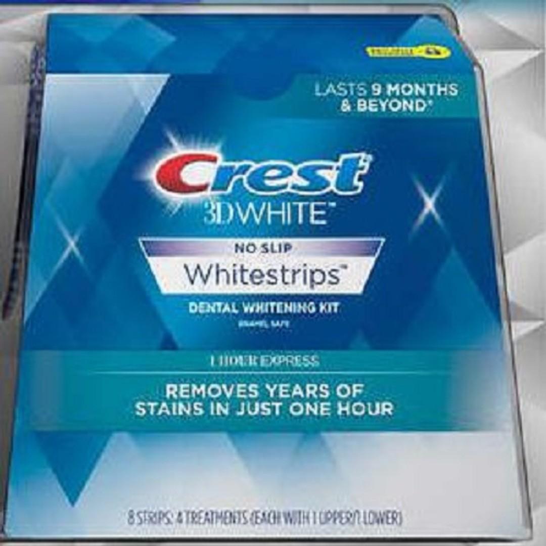 In Stock Crest 3d White Whitestrips 1hr Express Strips 8 Strips 4 Treatments Each With 1 Upper 1lower Everything Else On Carousell