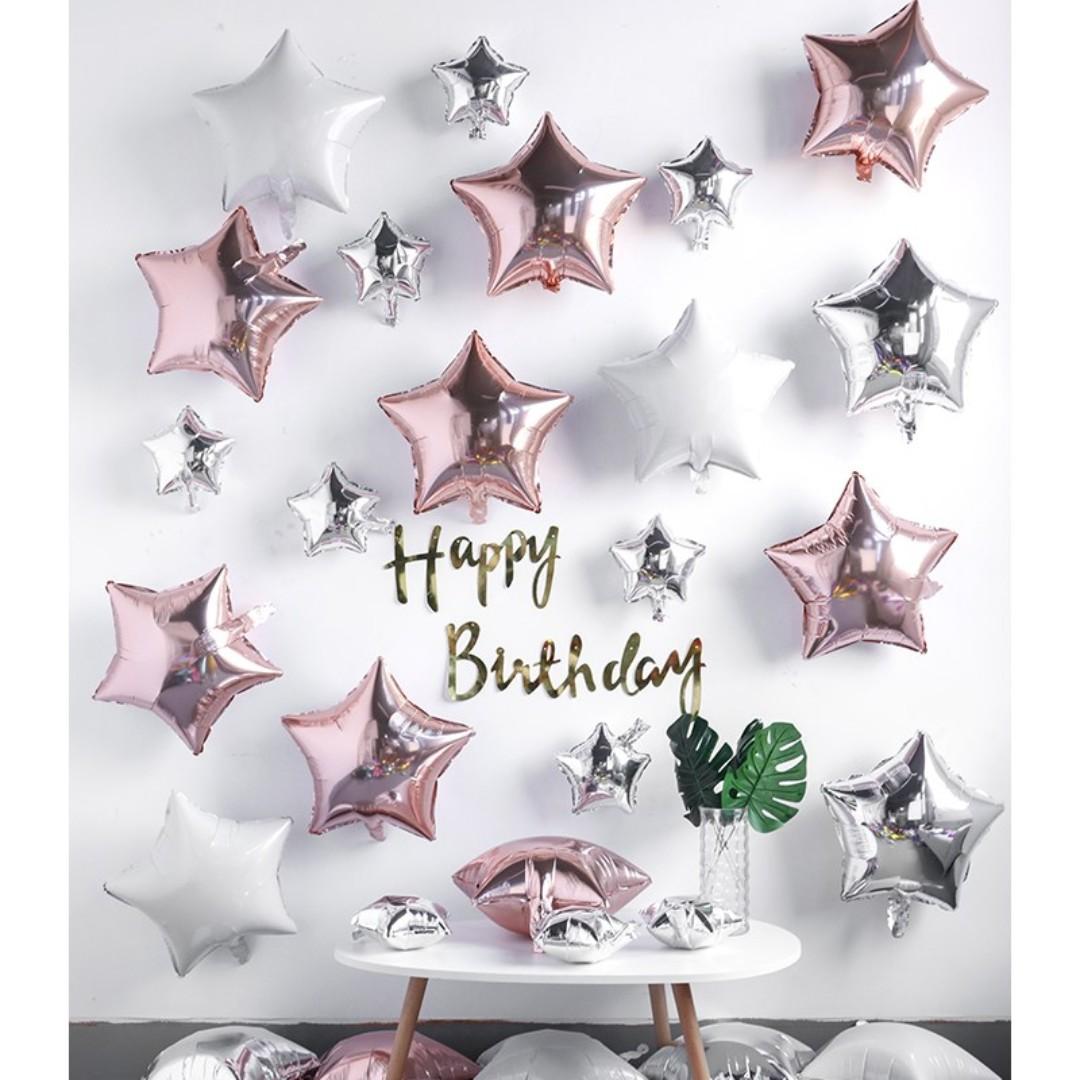 Diy All Star Happy Birthday Decoration Pack Rose Gold Books