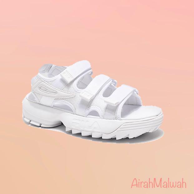 All white fila sandals online