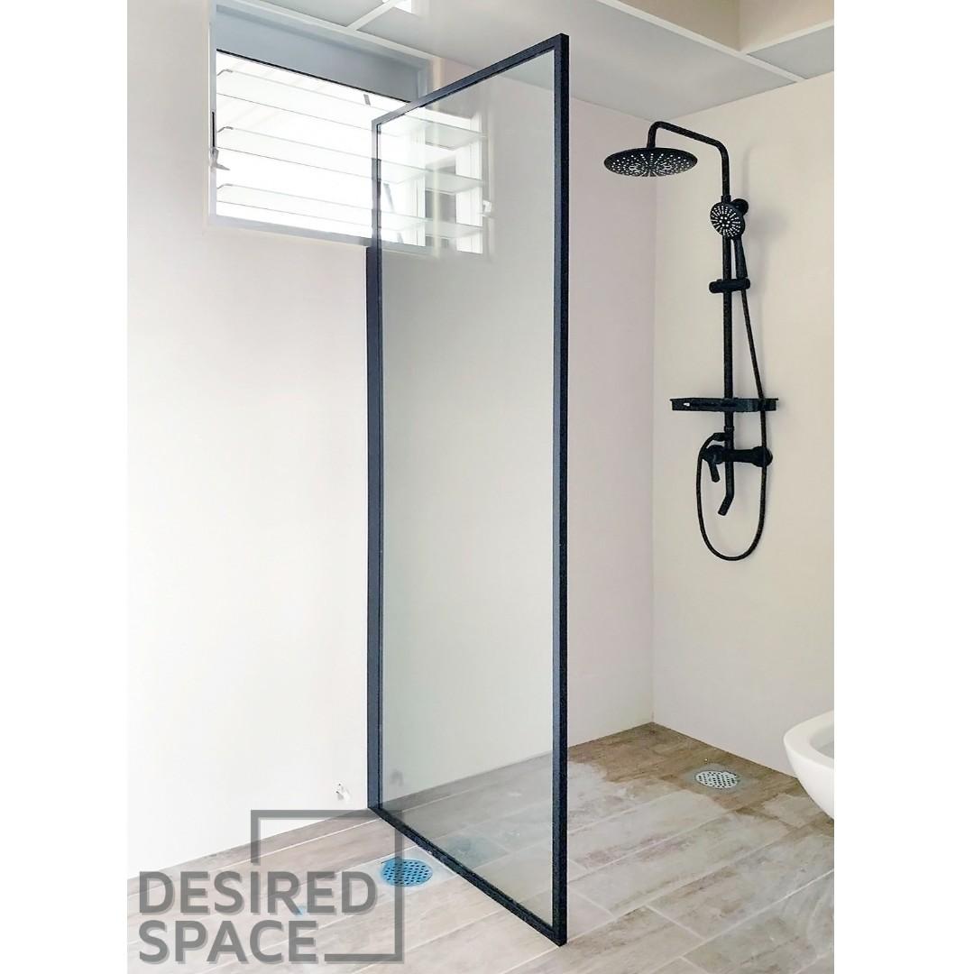 frameless tempered shower screen fixed panel home services renovations on carousell