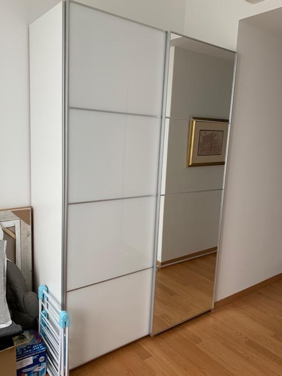 Giant Ikea Pax Wardrobe With Sliding Glass Doors Furniture