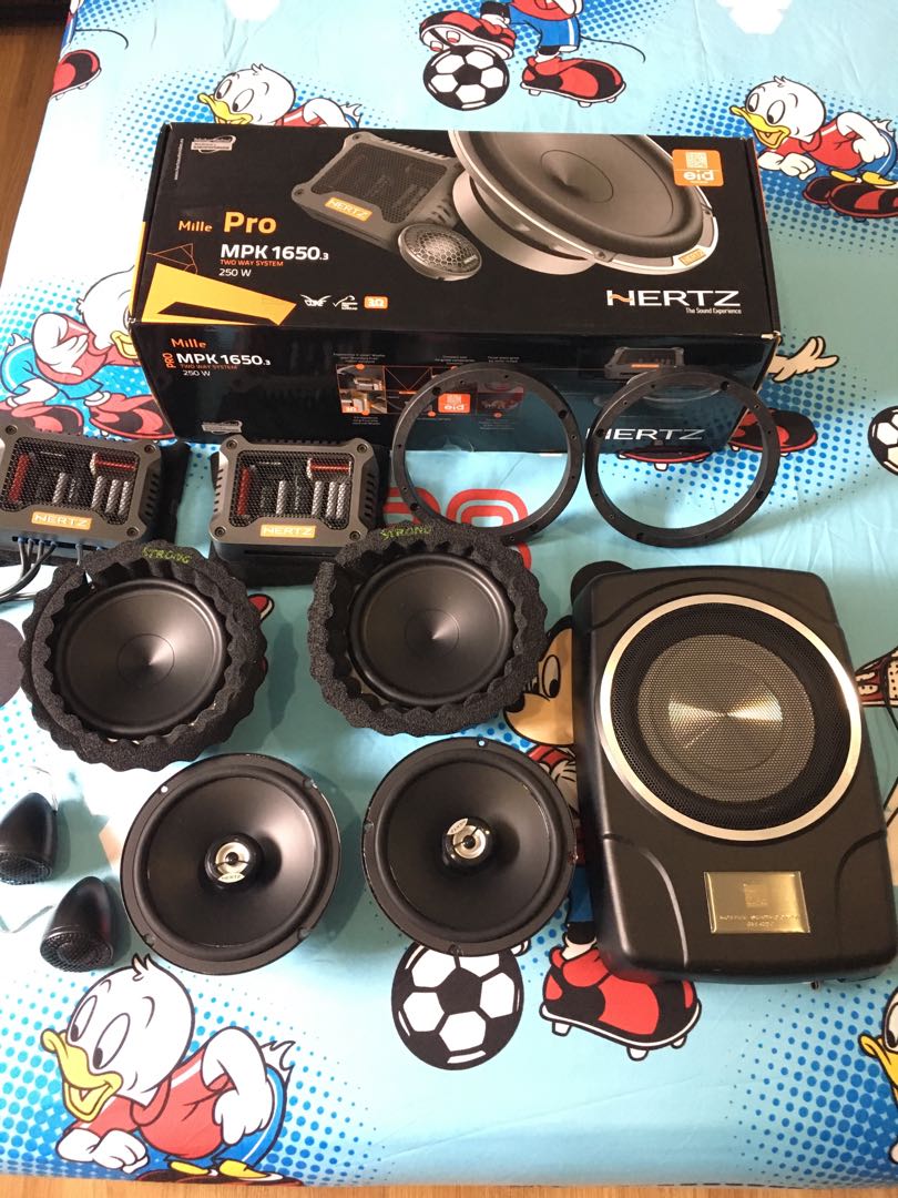 Hertz car speakers set and sub woofer, Car Accessories, Accessories on
