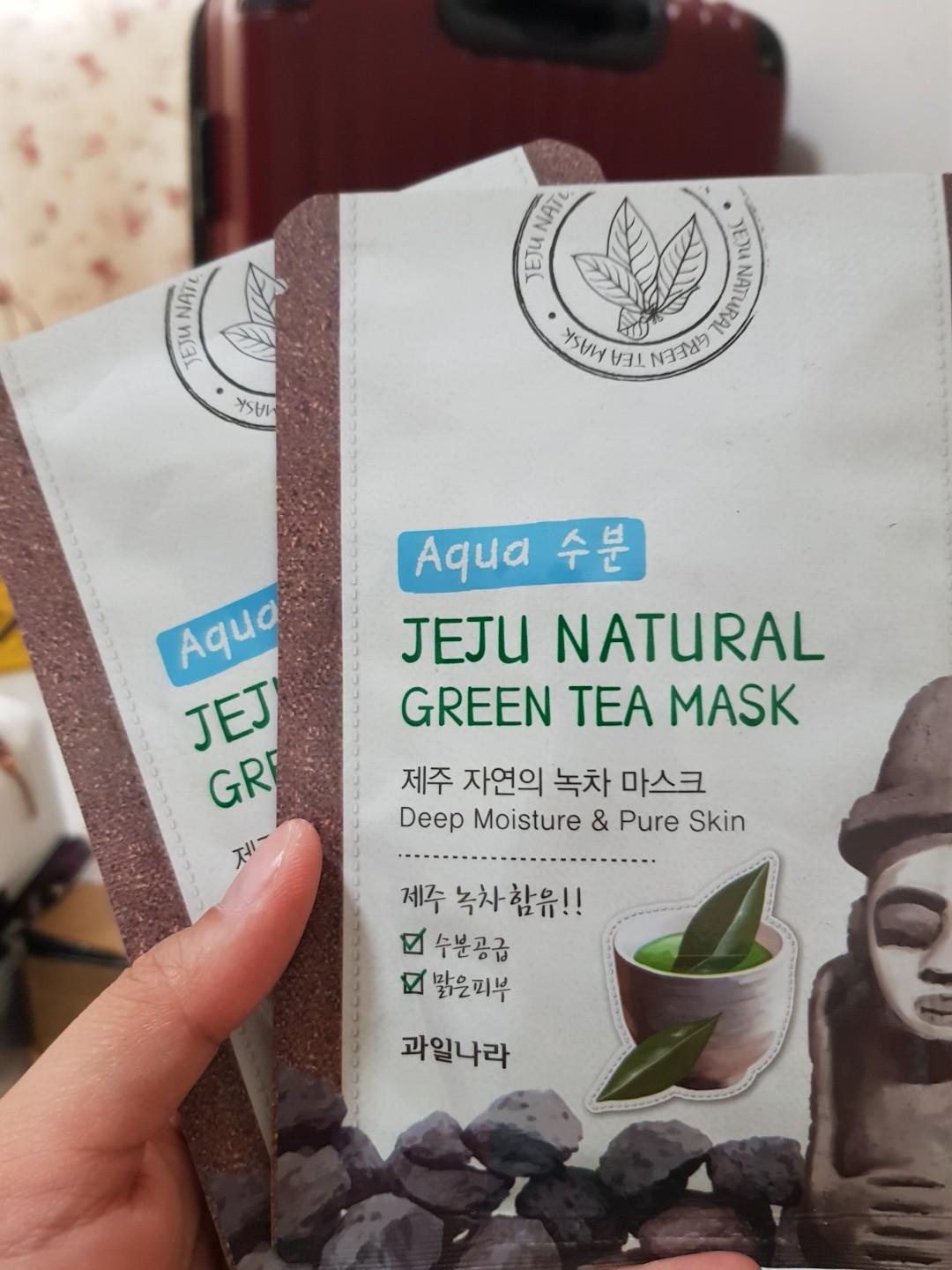 Jeju Natural Green Tea Mask, Beauty & Personal Care, Face, Face Care on Carousell