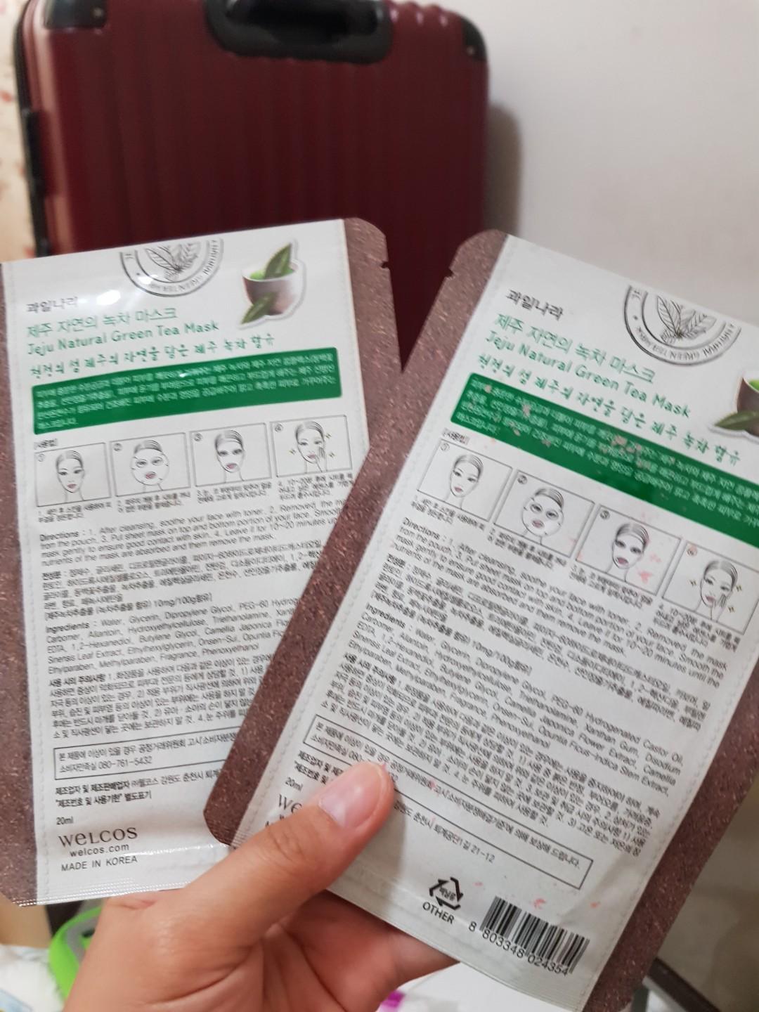 Jeju Natural Green Tea Mask, Beauty & Personal Care, Face, Face Care on Carousell