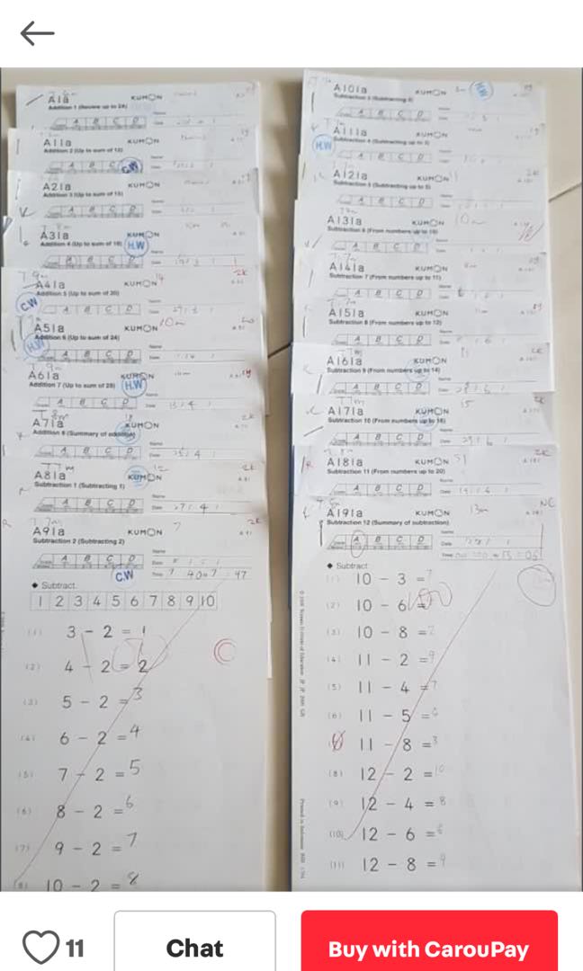 Kumon Maths Worksheets, Everything Else on Carousell