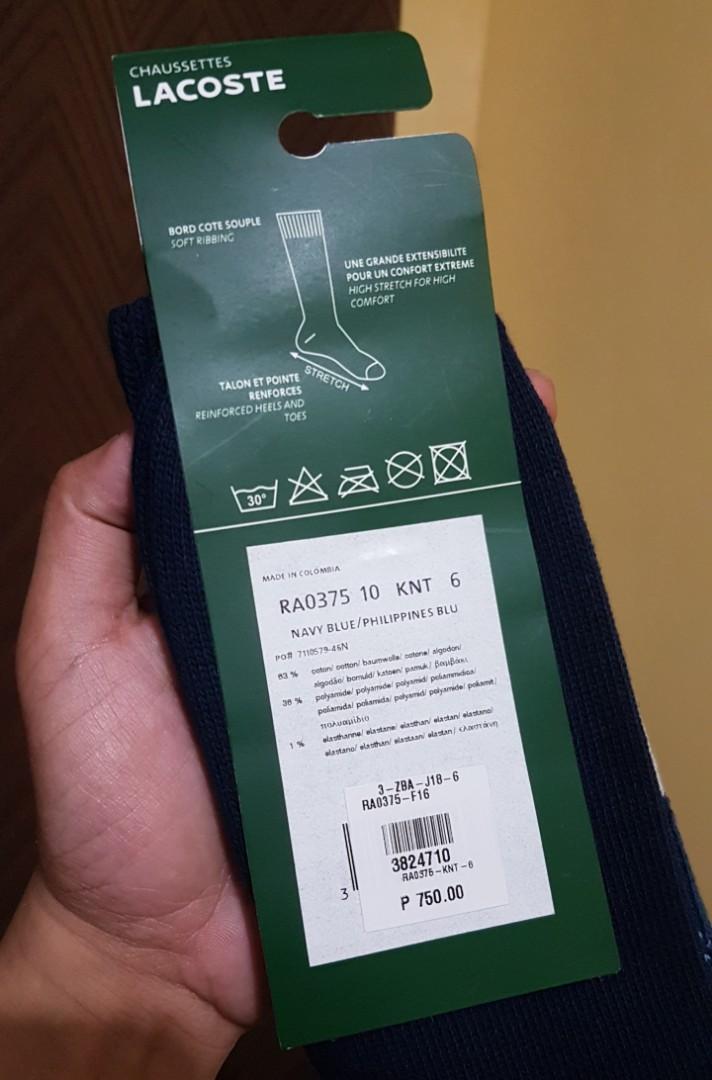 Lacoste Men High Socks Argyl Pattern / Blue / Size 8.5 - 12, Men's Fashion,  Watches u0026 Accessories, Socks on Carousell